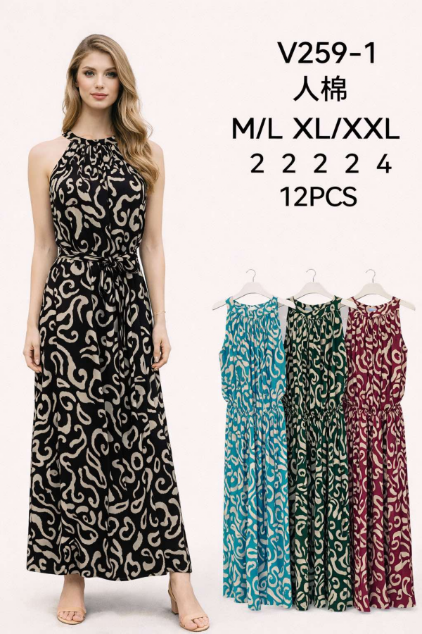 Sukienki damskie Roz M-2XL, Mix Kolor .Paczka 12 szt